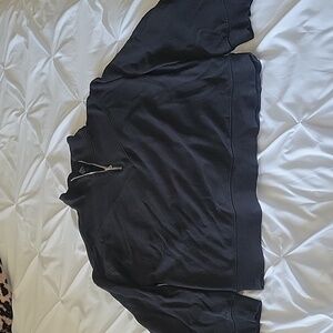 Women's size large, black half zip, mock neck sweatshirt.
